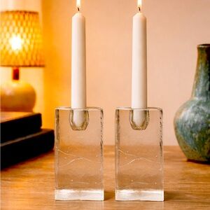 Stylish Candleholder Cori Slab Glass Pillar - New-Pottery Barn